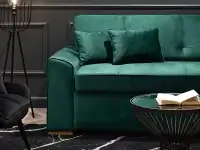 sofa lino szmaragd welur, podstawa buk
