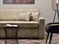 sofa milo beżowy tkanina, podstawa buk