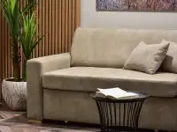 sofa milo beżowy tkanina, podstawa buk
