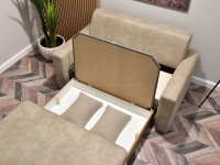 sofa milo beżowy tkanina, podstawa buk