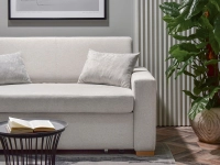 sofa milo popielaty tkanina, podstawa buk