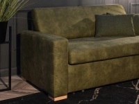 sofa milo zielony tkanina, podstawa buk