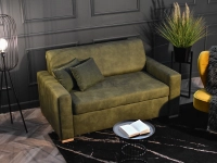 sofa milo zielony tkanina, podstawa buk