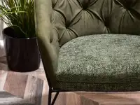 fotel lago zielony tkanina, podstawa czarny