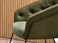 fotel lago zielony tkanina, podstawa czarny