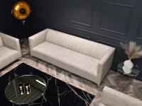 sofa roni piaskowy tkanina, podstawa chrom