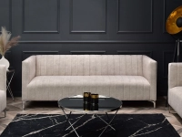 sofa roni piaskowy tkanina, podstawa chrom
