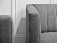 sofa roni szary tkanina, podstawa chrom