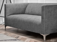 sofa roni szary tkanina, podstawa chrom