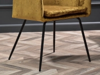 krzesło dori musztardowy welur, podstawa czarny
