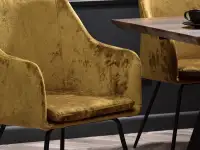 krzesło dori musztardowy welur, podstawa czarny