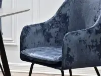 krzesło dori szary granat welur, podstawa czarny