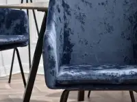 krzesło dori szary granat welur, podstawa czarny