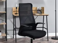 fotel biurowy werner czarny mesh, podstawa czarny