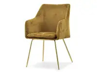 Produkt: krzesło dori musztardowy welur, podstawa złoty