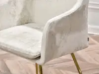 krzesło dori ecru welur, podstawa złoty