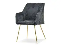 Produkt: krzesło dori grafit welur, podstawa złoty