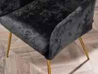 krzesło dori grafit welur, podstawa złoty