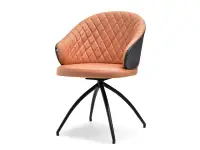 Produkt: krzesło carla grafit-łososiowy skóra ekologiczna, podstawa czarny