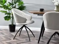krzesło carla szary-beż skóra ekologiczna, podstawa czarny