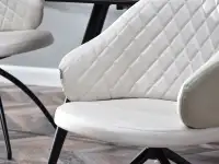 krzesło carla szary-beż skóra ekologiczna, podstawa czarny