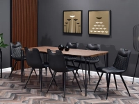 Krzesło w stylu loft RITA CZARNE pikowane ze skóry eko