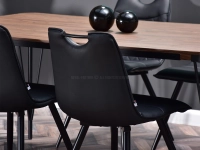 Krzesło w stylu loft RITA CZARNE pikowane ze skóry eko