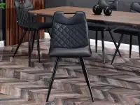 krzesło rita czarny skóra ekologiczna, podstawa czarny