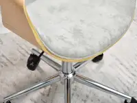 fotel biurowy rapid dąb-popiel welur, podstawa chrom