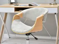 fotel biurowy rapid dąb-popiel welur, podstawa chrom