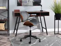 fotel biurowy swing orzech-grafit tkanina, podstawa czarny
