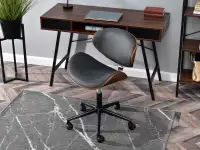 fotel biurowy swing orzech-grafit tkanina, podstawa czarny