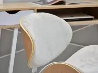 fotel biurowy swing dąb-popiel welur, podstawa chrom