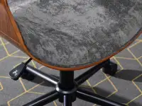 fotel biurowy rapid orzech-szary welur, podstawa czarny