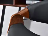 fotel biurowy rapid orzech-czarny skóra ekologiczna, podstawa czarny