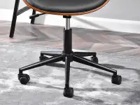 fotel biurowy rapid orzech-czarny skóra ekologiczna, podstawa czarny