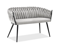 sofa rosa szary welur, podstawa czarny