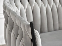 sofa rosa szary welur, podstawa czarny