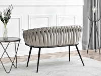 sofa rosa szary welur, podstawa czarny