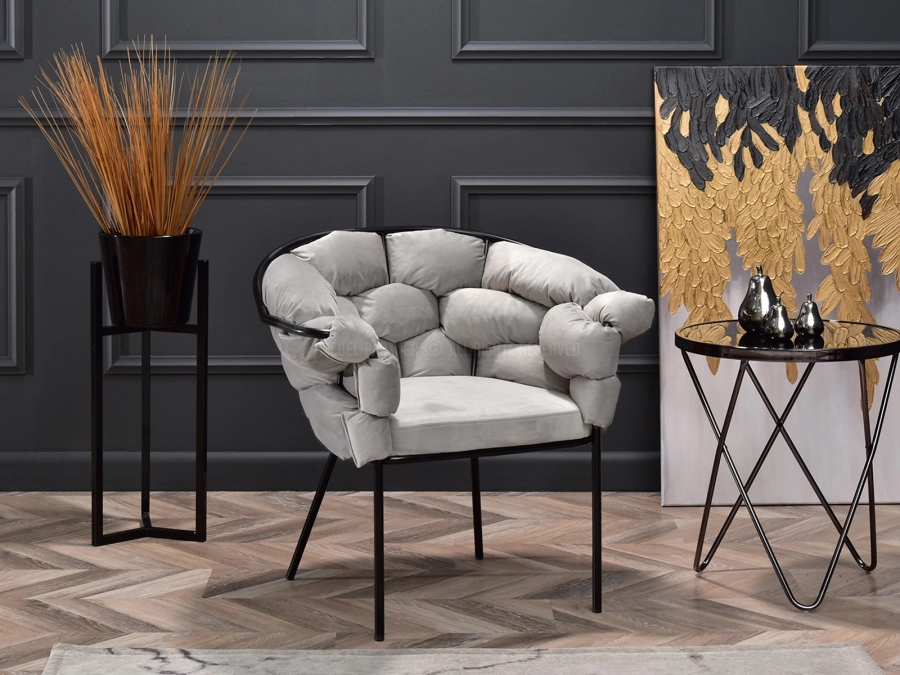 Nowoczesny design i styl glamour fotela Pilo