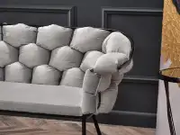 sofa pilo szary welur, podstawa czarny