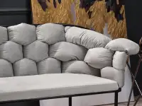 sofa pilo szary welur, podstawa czarny