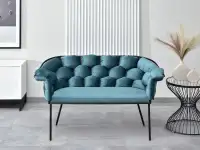 sofa pilo morski welur, podstawa czarny