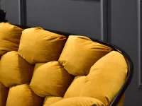 sofa pilo miodowy welur, podstawa czarny