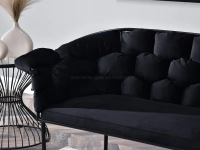 sofa pilo czarny welur, podstawa czarny