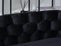 sofa pilo czarny welur, podstawa czarny