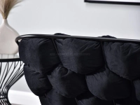 sofa pilo czarny welur, podstawa czarny