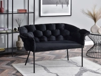 sofa pilo czarny welur, podstawa czarny