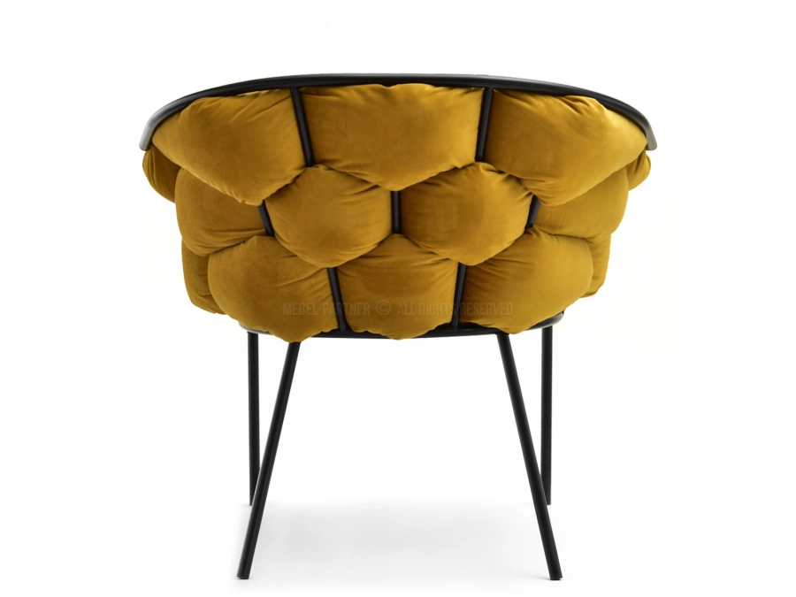 Wymiary fotela Pilo miodowy welur z czarną podstawą
