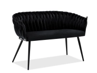 sofa rosa czarny welur, podstawa czarny